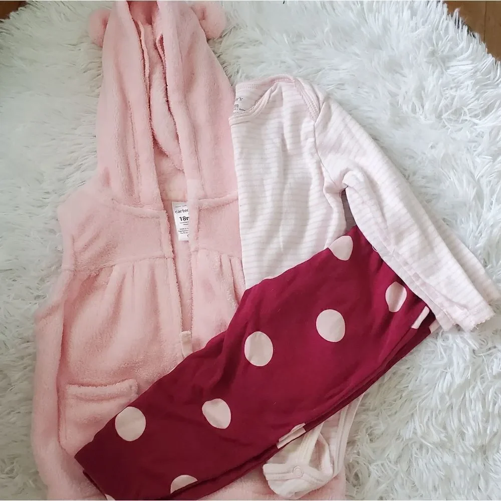 Carter's Baby Girl's 18M 3 piece Winter Outfit